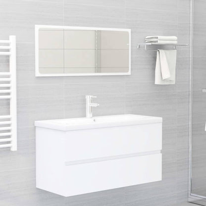 Mobile Lavabo Bianco 90x38,5x45 cm in Legno Multistrato