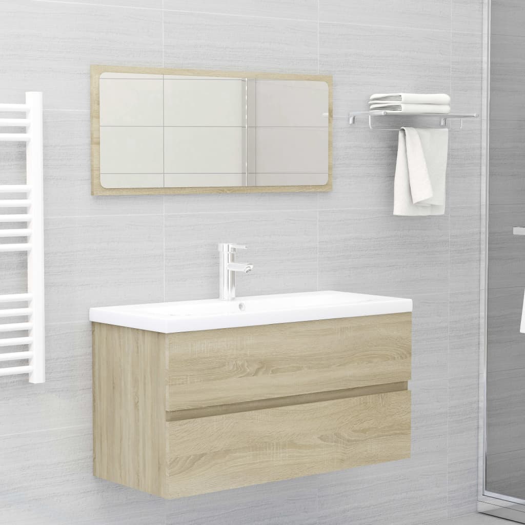 Mobile Lavabo Rovere Sonoma 90x38,5x45 cm in Legno Multistrato