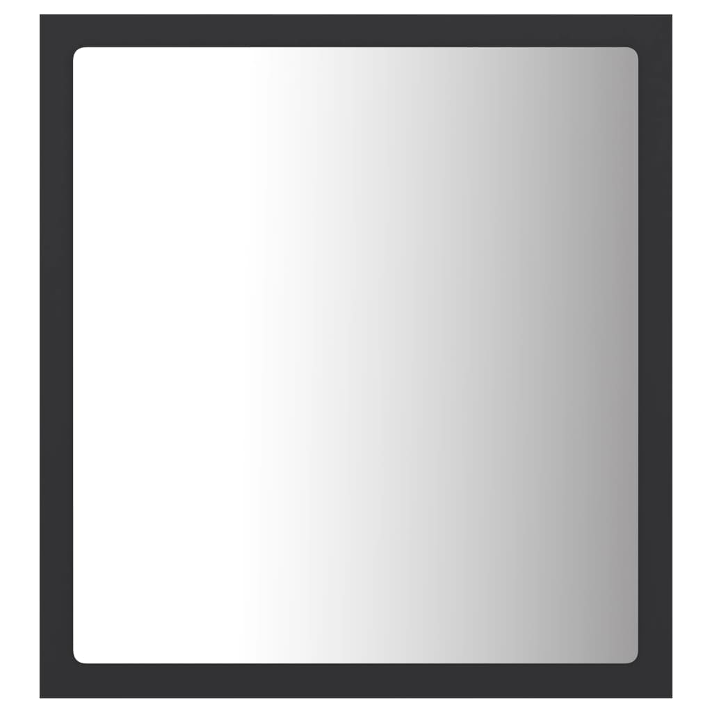 Specchio da Bagno a LED Grigio 40x8,5x37 cm in Acrilico