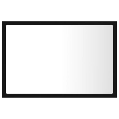 Specchio da Bagno a LED Nero 60x8,5x37 cm in Acrilico