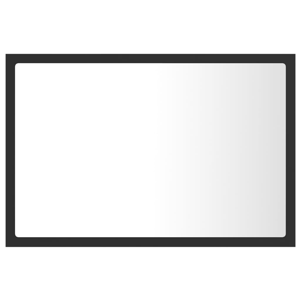 Specchio da Bagno a LED Grigio 60x8,5x37 cm in Acrilico