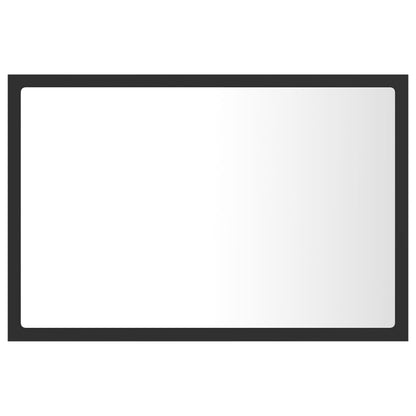 Specchio da Bagno a LED Grigio 60x8,5x37 cm in Acrilico