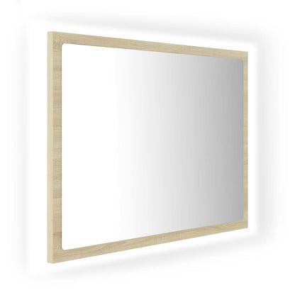 Specchio da Bagno LED Rovere Sonoma 60x8,5x37 cm in Acrilico