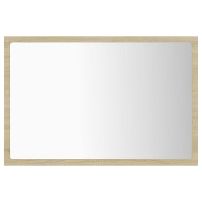 Specchio da Bagno LED Rovere Sonoma 60x8,5x37 cm in Acrilico
