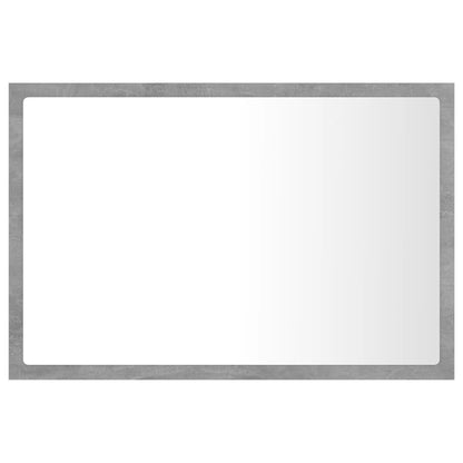 Specchio da Bagno a LED Grigio 60x8,5x37 cm in Acrilico
