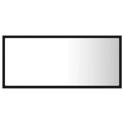 Specchio da Bagno a LED Nero 90x8,5x37 cm in Acrilico