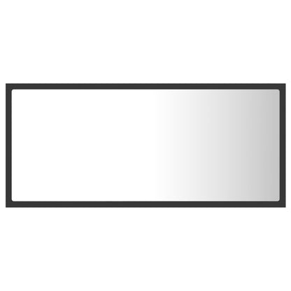 Specchio da Bagno a LED Grigio 90x8,5x37 cm in Acrilico