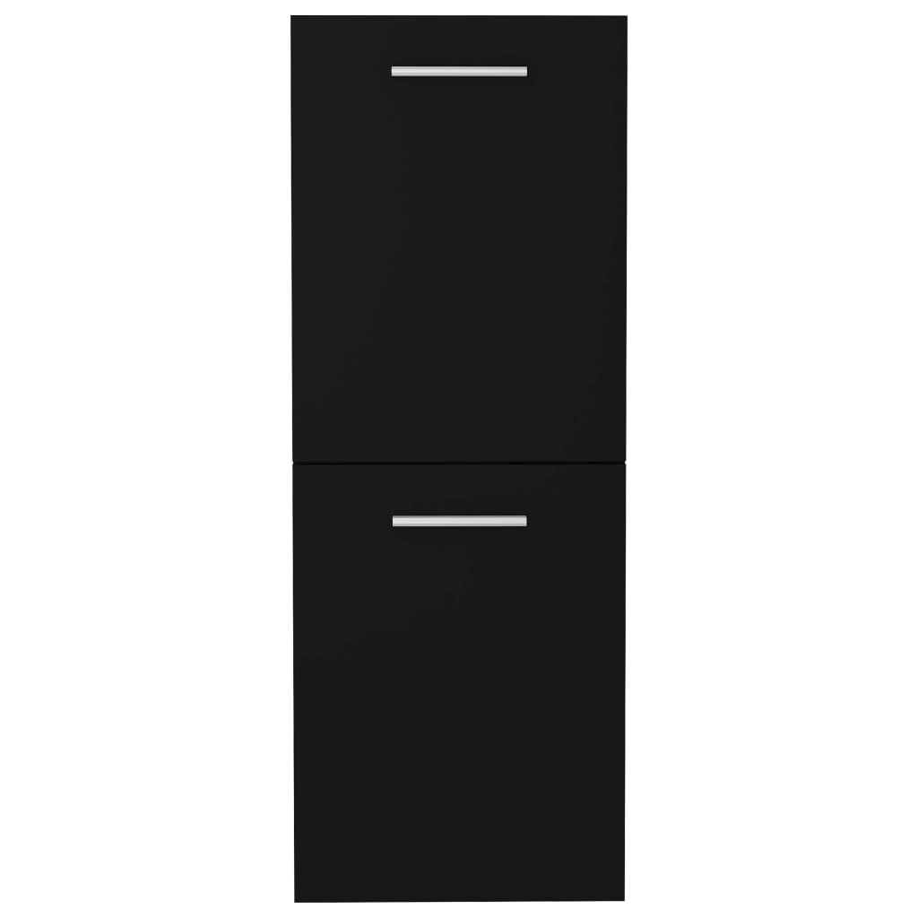 Mobile da Bagno Nero 30x30x80 cm in Legno Multistrato