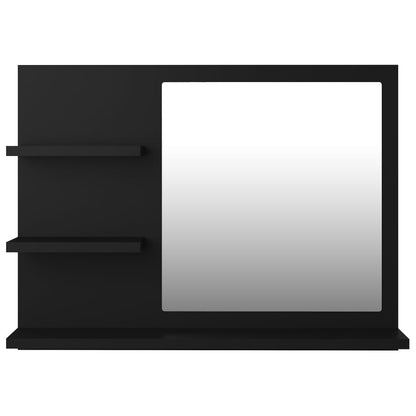 Specchio da Bagno Nero 60x10,5x45 cm in Legno Multistrato