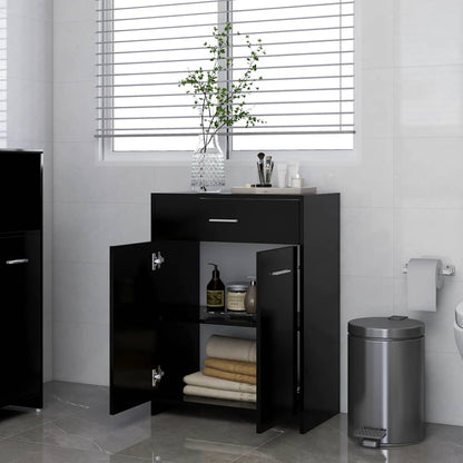 Mobile da Bagno Nero 60x33x80 cm in Legno tecnico