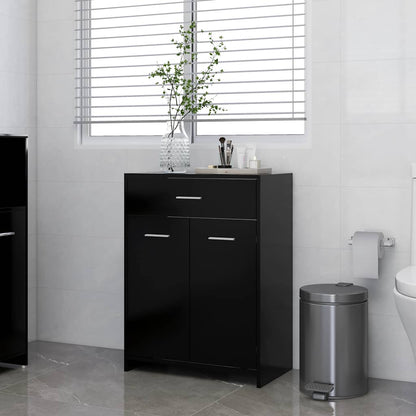 Mobile da Bagno Nero 60x33x80 cm in Legno tecnico