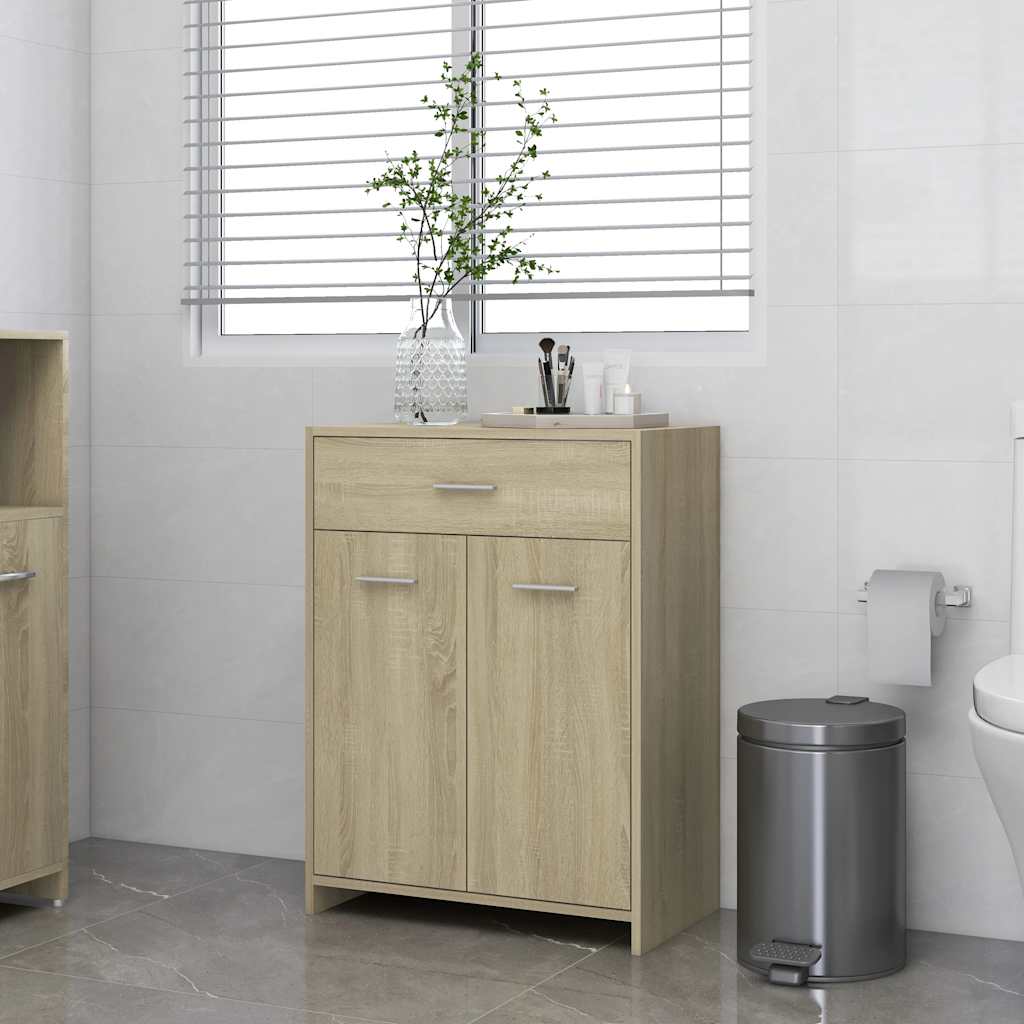 Mobile da Bagno Rovere Sonoma 60x33x80 cm in Legno tecnico