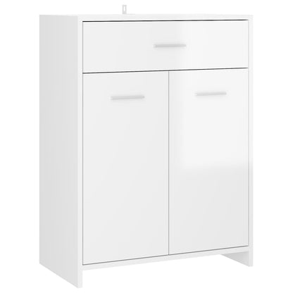 Mobile da Bagno Bianco Lucido 60x33x80 cm in Legno tecnico