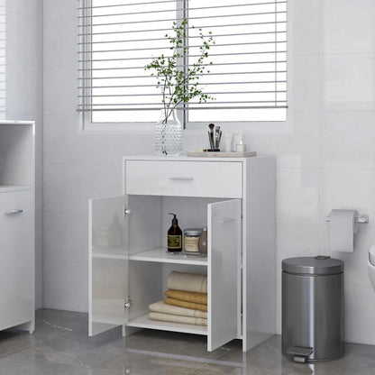 Mobile da Bagno Bianco Lucido 60x33x80 cm in Legno tecnico