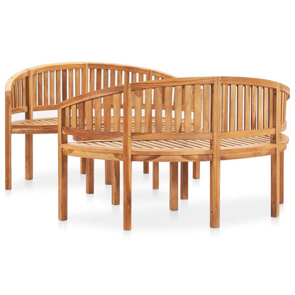 Set Salotto da Giardino 3 pz Design Curvo in Massello di Teak