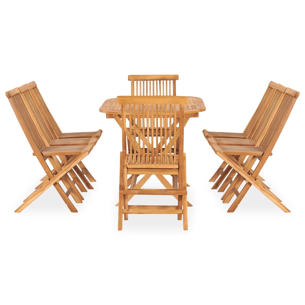 Set da Pranzo da Giardino 9 pz Pieghevole in Massello di Teak