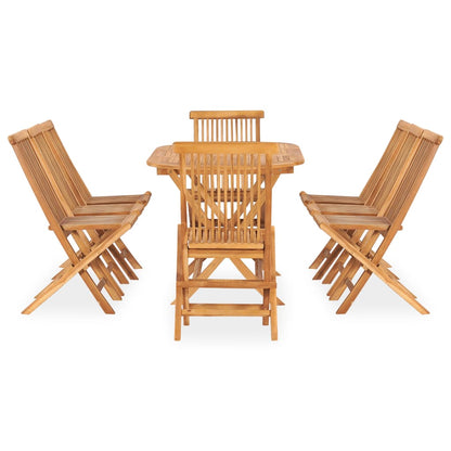 Set da Pranzo da Giardino 9 pz Pieghevole in Massello di Teak