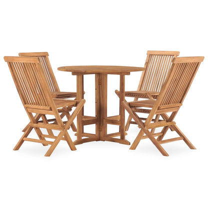 Set da Pranzo da Giardino 5 pz Pieghevole in Massello di Teak