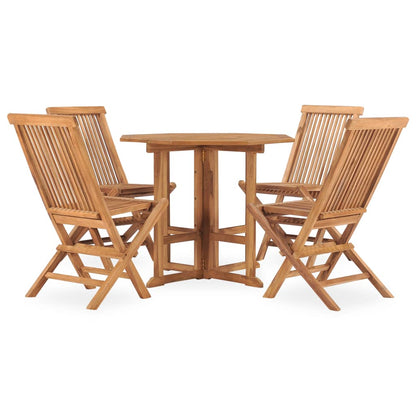 Set da Pranzo da Giardino 5 pz Pieghevole in Massello di Teak