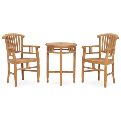 Set da Pranzo da Giardino 3 pz in Legno Massello di Teak