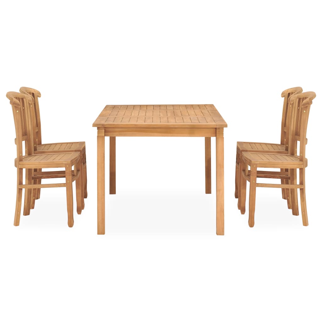 Set da Pranzo da Giardino 5 pz in Legno Massello di Teak