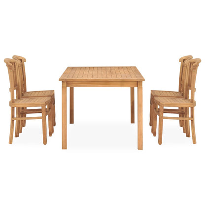 Set da Pranzo da Giardino 5 pz in Legno Massello di Teak