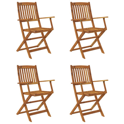 Set da Pranzo da Giardino 5 pz Pieghevole in Massello di Acacia