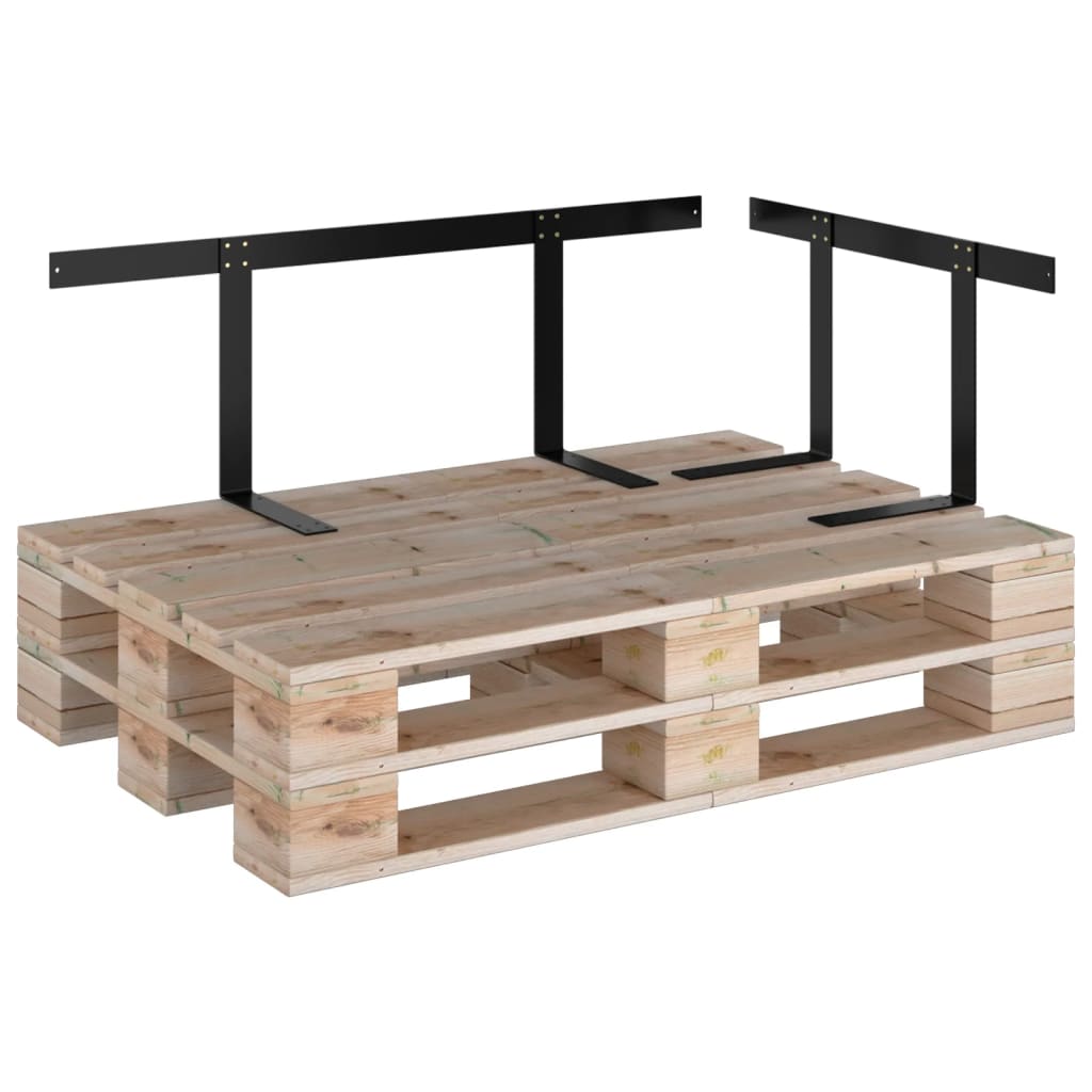 Schienale per Divano a Pallet Nero 110 cm in Ferro