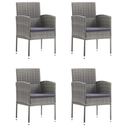 Set Mobili da Pranzo Giardino 5 pz Polyrattan Antracite Grigio