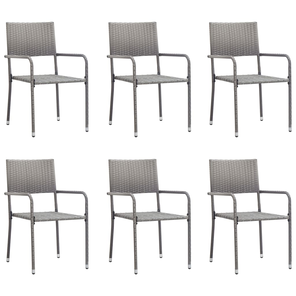 Set Mobili da Pranzo Giardino 7 pz Polyrattan Antracite Grigio