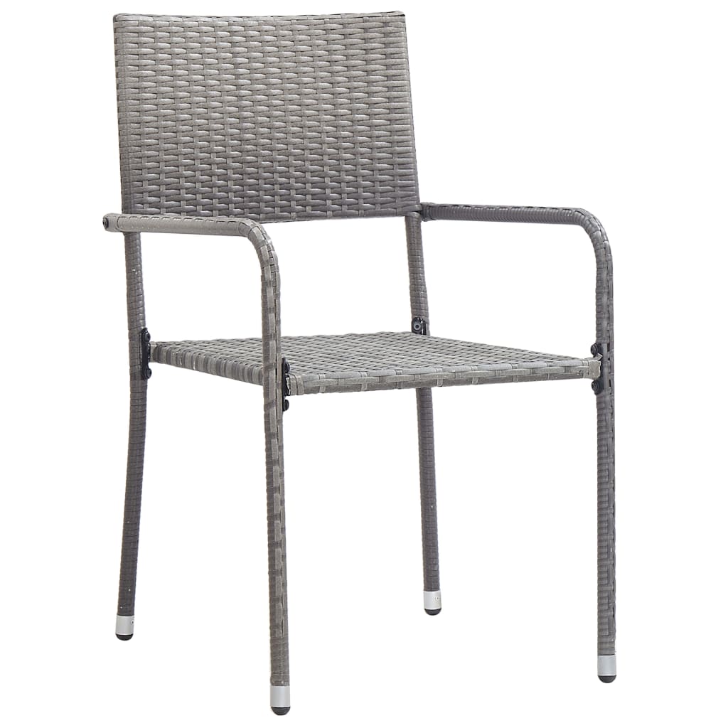Set Mobili da Pranzo Giardino 9 pz Polyrattan Antracite Grigio