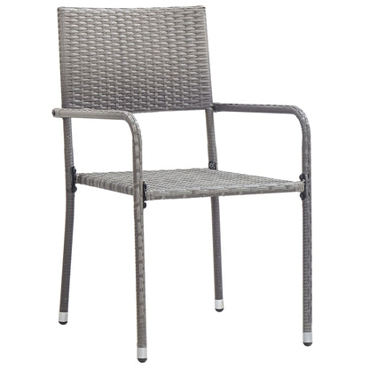 Set Mobili da Pranzo Giardino 9 pz Polyrattan Antracite Grigio