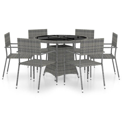 Set Mobili da Pranzo Giardino 7 pz Polyrattan Antracite Grigio