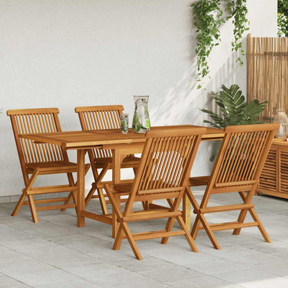 Set da Pranzo da Giardino 5 pz in Legno Massello di Teak