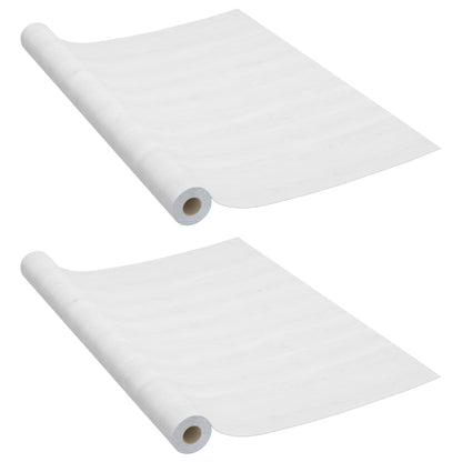 Pellicole Autoadesive per Mobili 2 pz Legno Bianco 500x90cm PVC