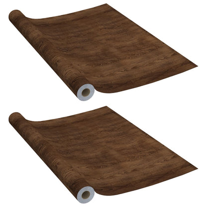 Pellicole Autoadesive Mobili 2 pz Rovere Scuro 500x90 cm PVC