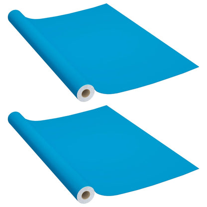 Pellicole Autoadesive per Mobili 2 pz Azzurre 500x90 cm PVC