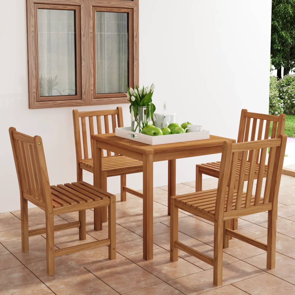 Set da pranzo da giardino 5 pz 80x80 cm in legno massello di teak