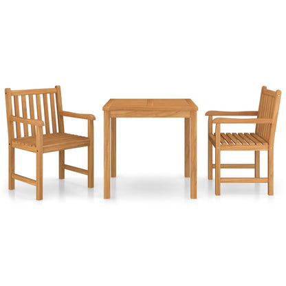Set da pranzo da giardino 3 pz 80x80 cm in legno massello di teak