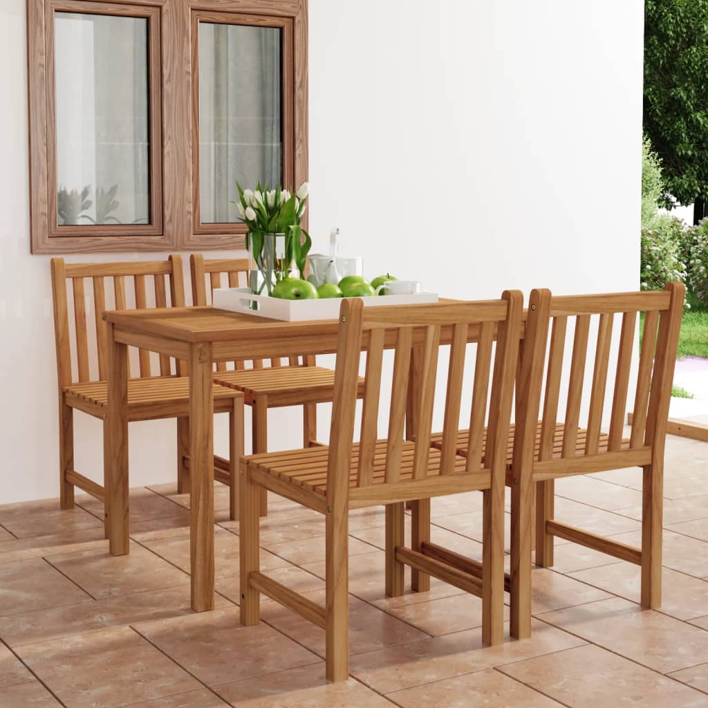 Set da pranzo da giardino 5 pz 120x70 cm in legno massello di teak
