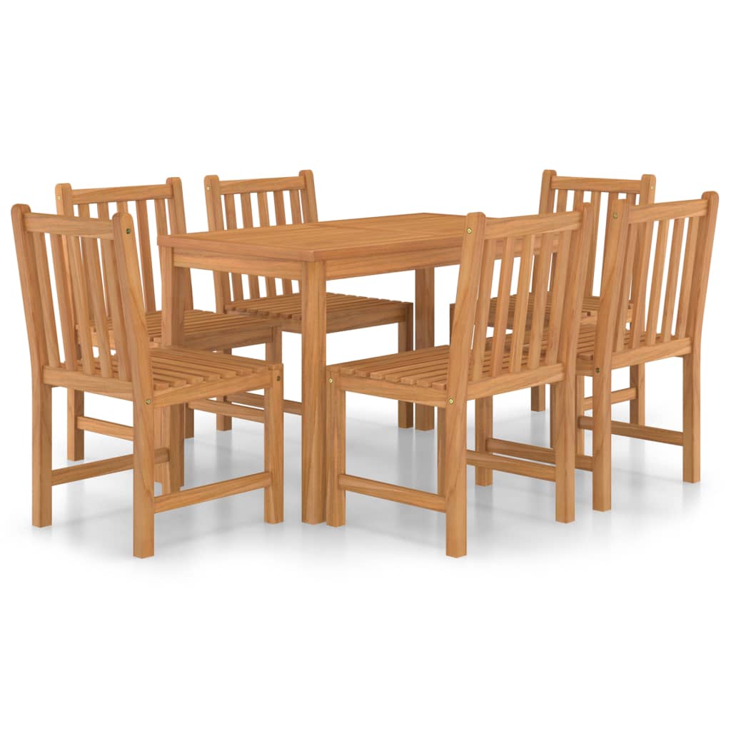 Set da Pranzo per Esterni 7 pz in Legno Massello di Teak