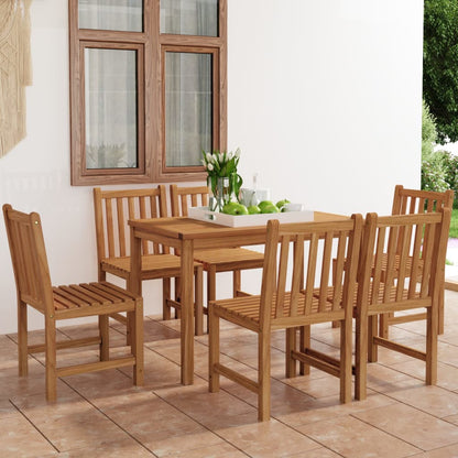 Set da Pranzo per Esterni 7 pz in Legno Massello di Teak