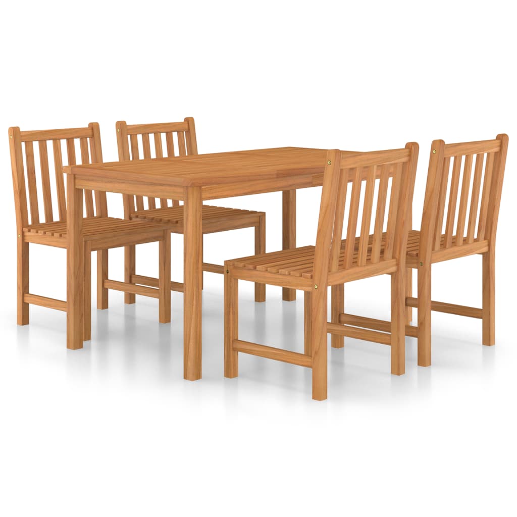 Set da pranzo da giardino 5 pz 140x80 cm in legno massello di teak