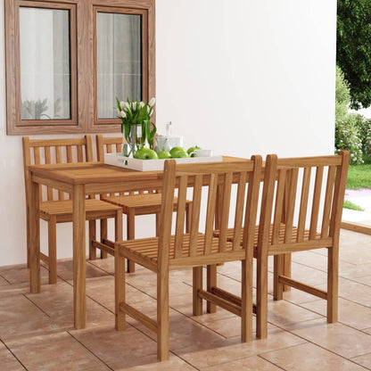 Set da pranzo da giardino 5 pz 140x80 cm in legno massello di teak