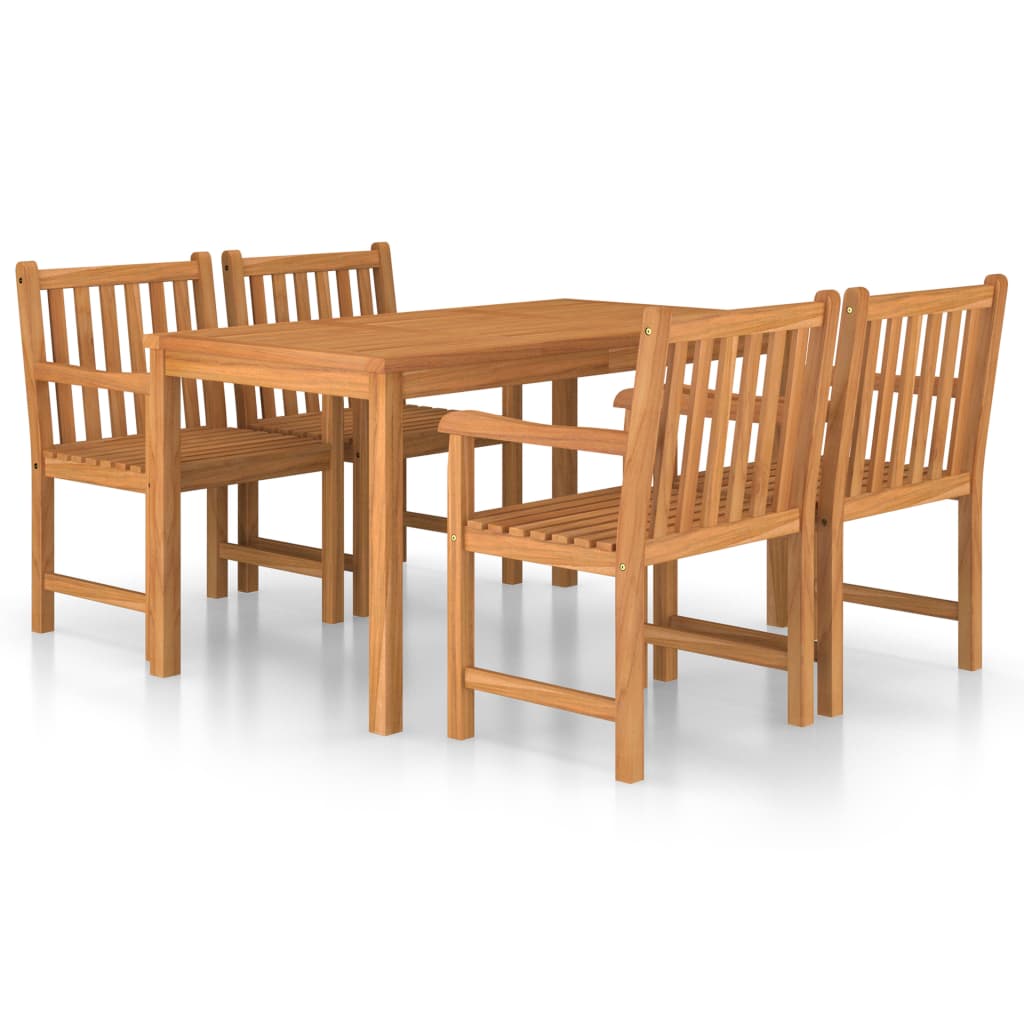 Set da pranzo da giardino 5 pz 140x80 cm in legno massello di teak
