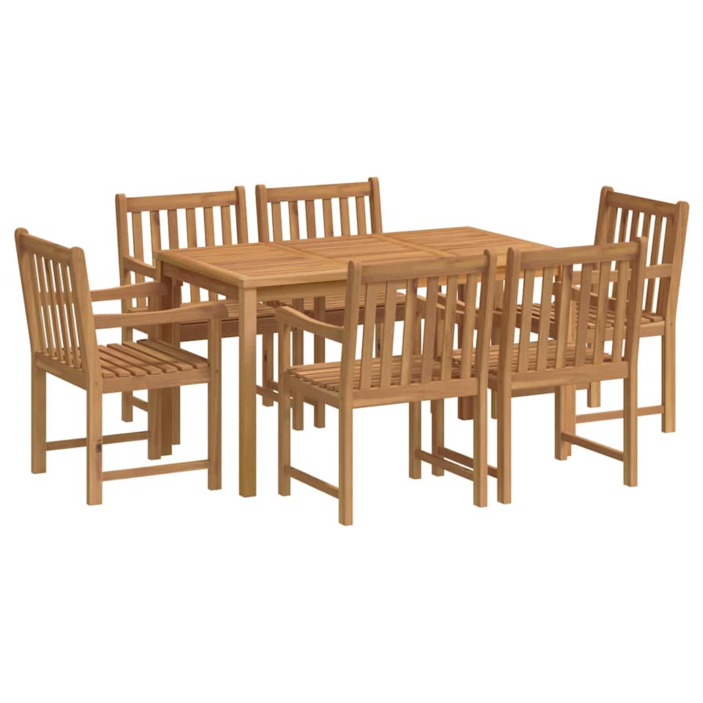 Set da pranzo da giardino 7 pz 140x80 cm in legno massello di teak