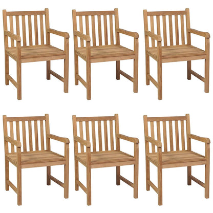 Set da pranzo da giardino 7 pz 140x80 cm in legno massello di teak