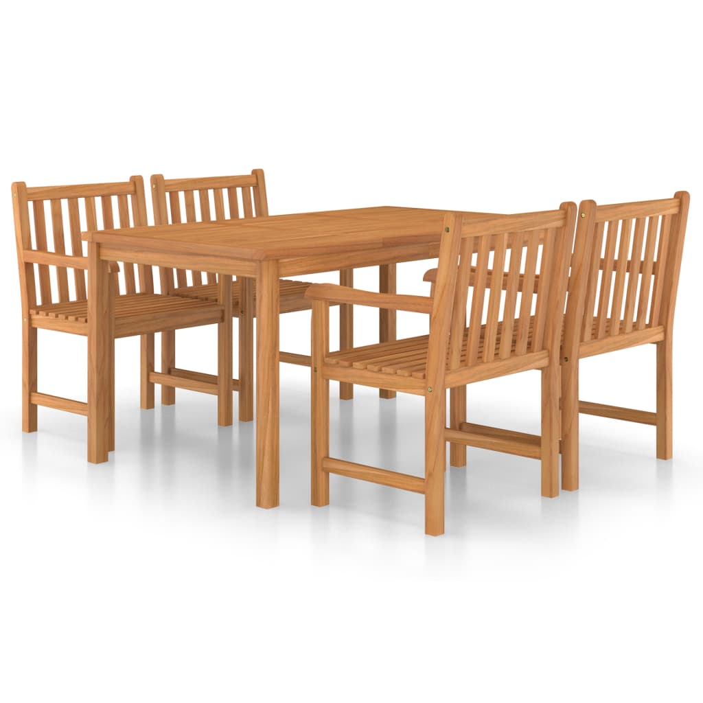 Set da pranzo da giardino 5 pz 150x90 cm in legno massello di teak