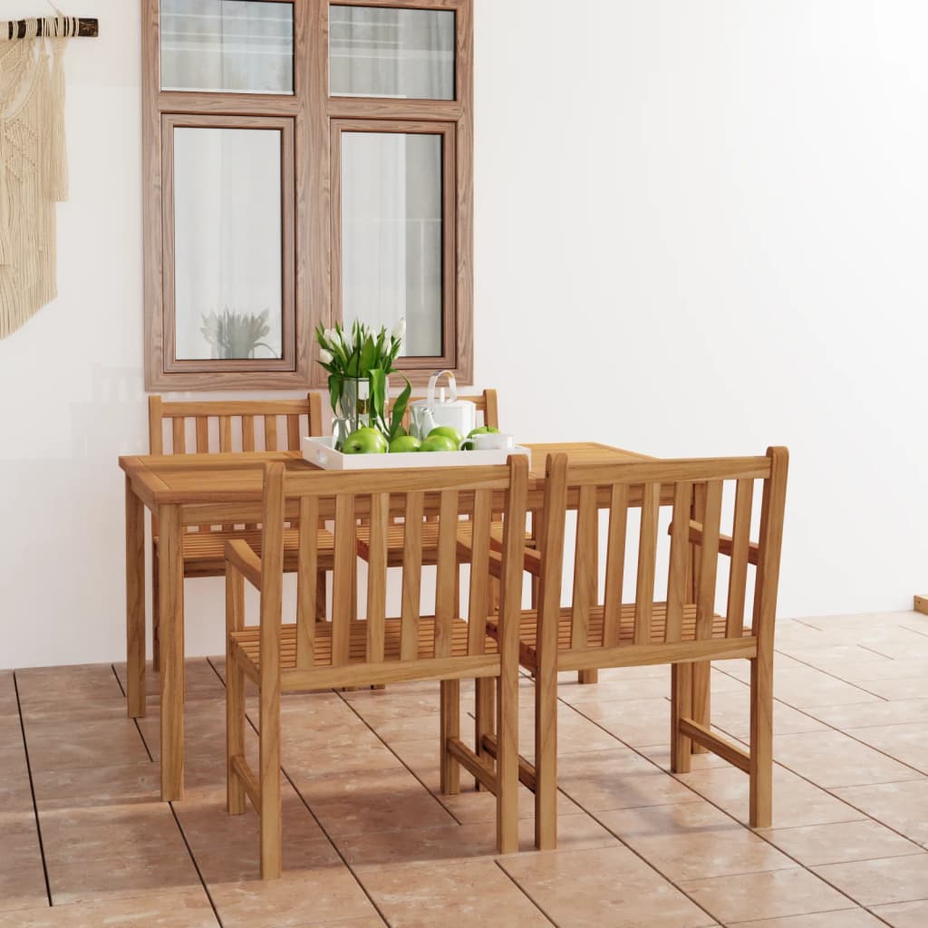 Set da pranzo da giardino 5 pz 150x90 cm in legno massello di teak