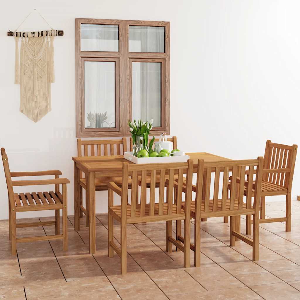 Set da pranzo da giardino 7 pz 150x90 cm in legno massello di teak